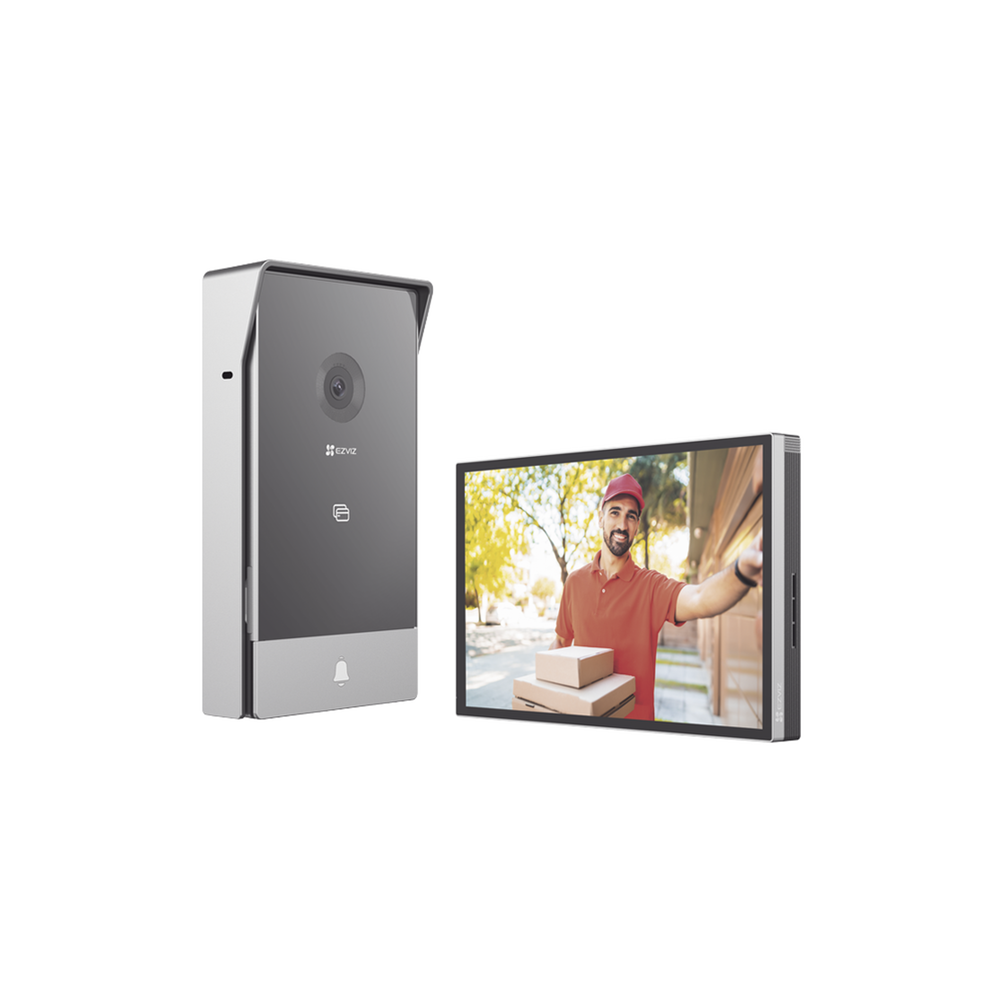 CS-HP7|Videoportero IP Conexión a 2 Hilos / Con Monitor Wi-Fi para Interior / Frente de Calle IP65 Uso En Exterior Debe Tener Protección / Cámara 3 Megapíxel / Llamada a la App / Apertura remota / Soporta 2 Puertas / Ranura para Mic